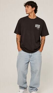NWT Grim Days Garage Mens Brown White Graphic T-Shirt XL Lowrider Streetwear Tee